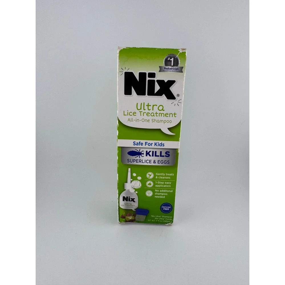Nix Ultra Lice Treatment All-in-One Shampoo Safe For Kids Kills Superlice‎ Eggs